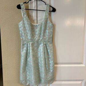 Bebe aqua mint silver scalloped sequin dress size‎  small